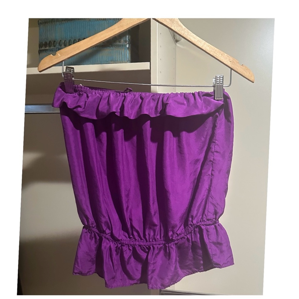 Velvet Heart Purple Ruffled Tube Top